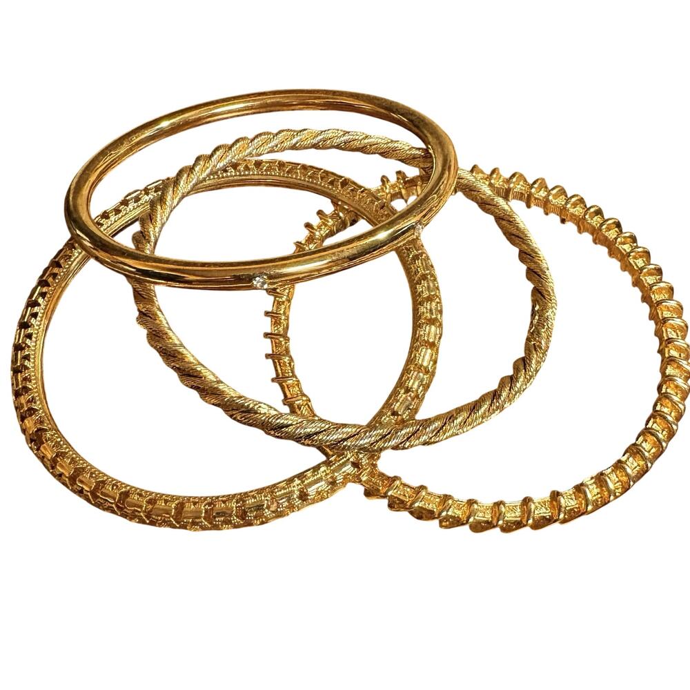 Camrose & Kross (JBK) Gold Tone Bangles Set Of Four Vintage